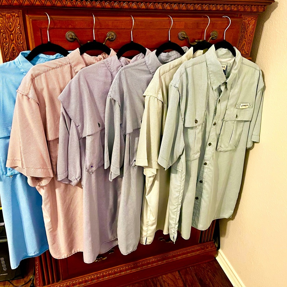 Men’s Magellan fishing shirts size large in various colors